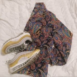 Vintage paisley print button up collar shirt